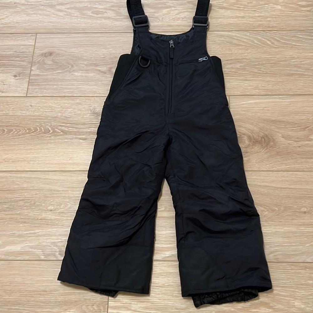 Rawik black unisex gender neutral black snow bib overallls size kids 4